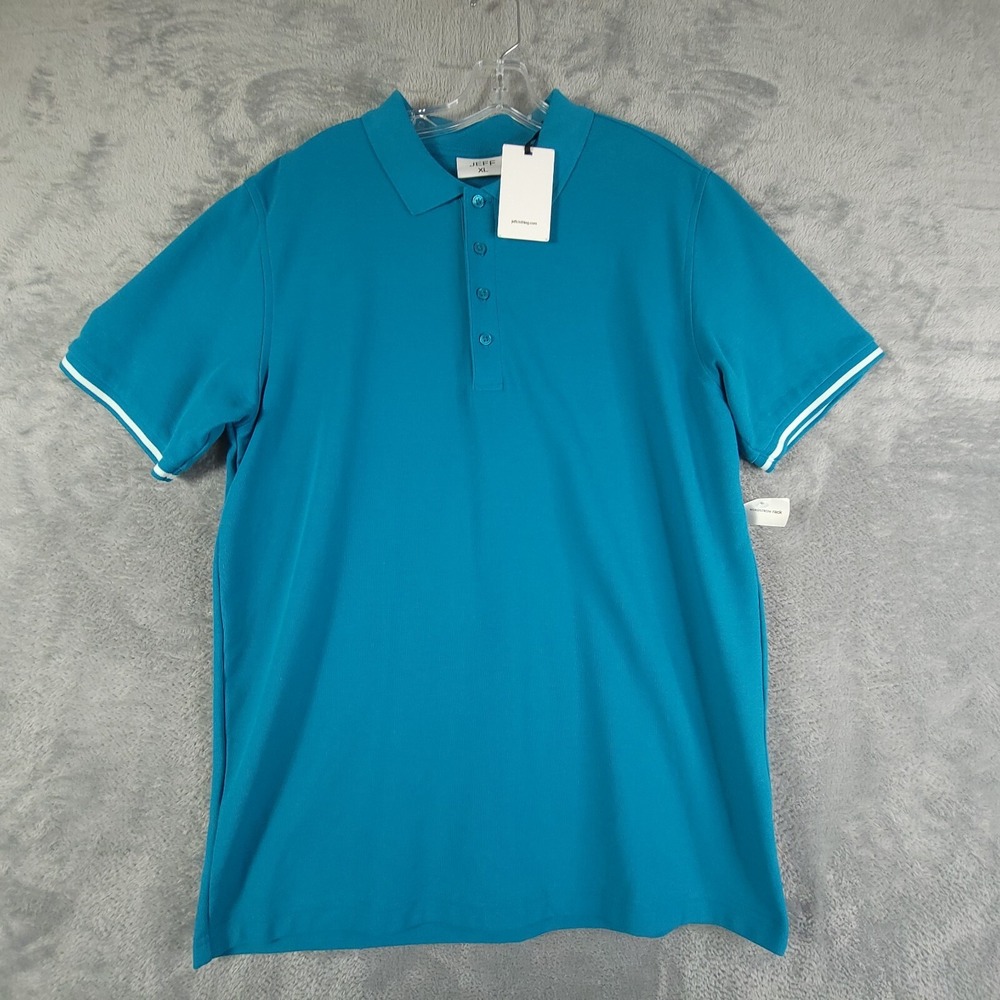 Jeff Shirt Mens Polo Golf Teal Pima Cotton Short Sleeve Pullover Peru XL New